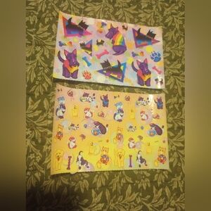 Lisa Frank Colorful Animal Stickers - Purple, Yellow, Blue